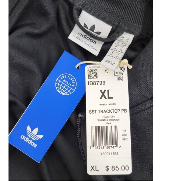 Adidas Jacket Womens X-Large Monogram Black Track Jacket Athletic NWT $85 Retail - Picture 8 of 8